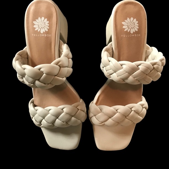 NWT. Yellow Box Ceana Bone slip on heels Would be great for Spring & Summer! 🌸 - Picture 2 of 9